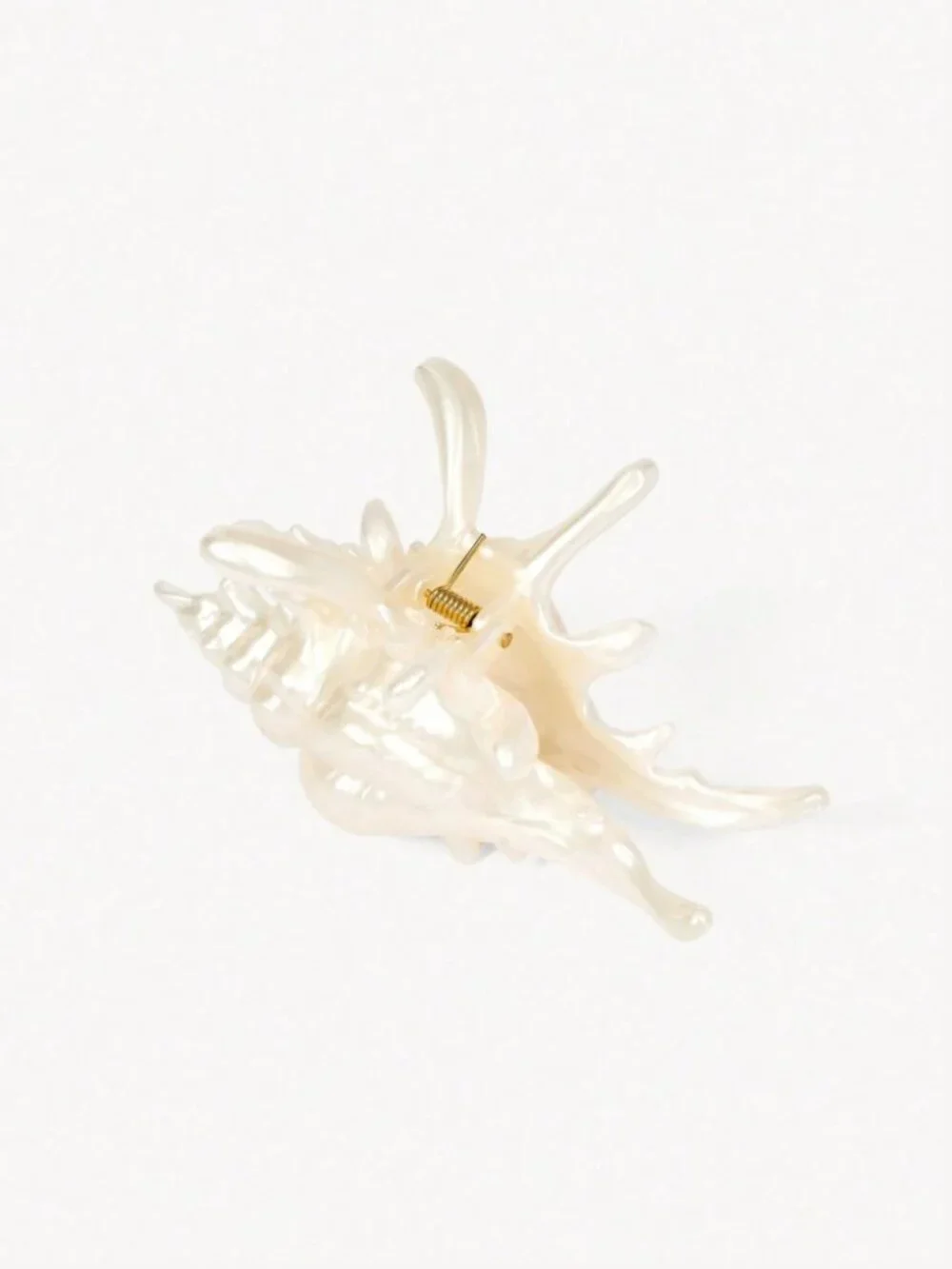 Cream Pearlescent Seashell Hair Claw Clip